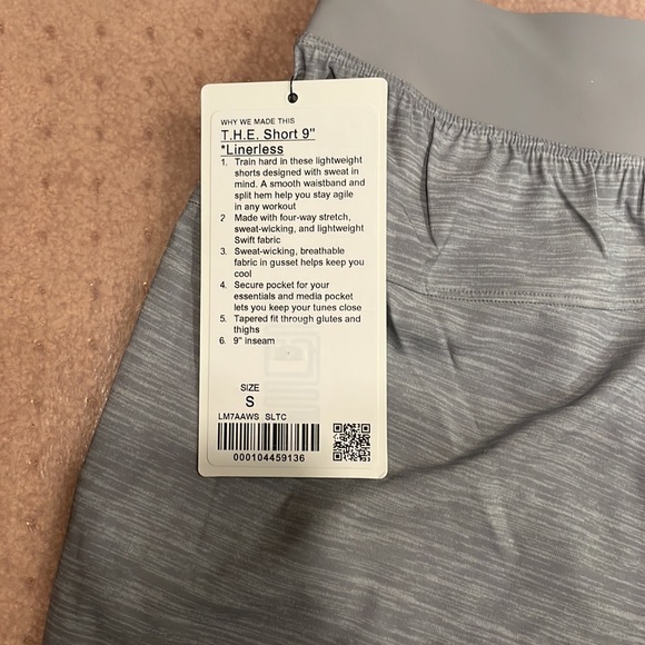 Lululemon Grey Short 9” Linerless - Picture 3 of 3
